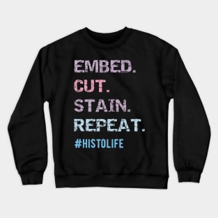 Funny Histologist Eat Repeat Funny Histology Technician Crewneck Sweatshirt